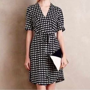 11:1 TYLHO Cortland Wrap Dress Blurred Polka-Dot Print